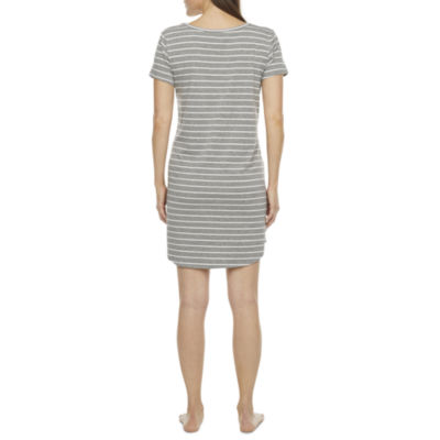 Liz Claiborne Womens Short Sleeve Round Neck Nightshirt
