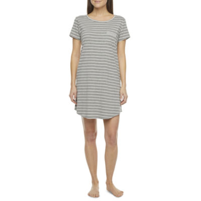 Liz Claiborne Womens Short Sleeve Round Neck Nightshirt