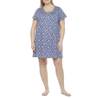 Adonna Womens Plus Short Sleeve Scoop Neck Nightgown - JCPenney