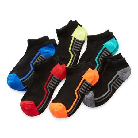 Xersion Little & Big Boys 6 Pair Low Cut Socks, 5-6.5, Black