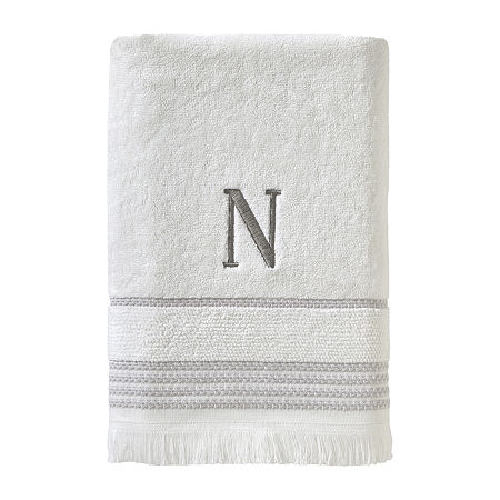 Saturday Knight Casual Monogram Bath Towel, One Size, White