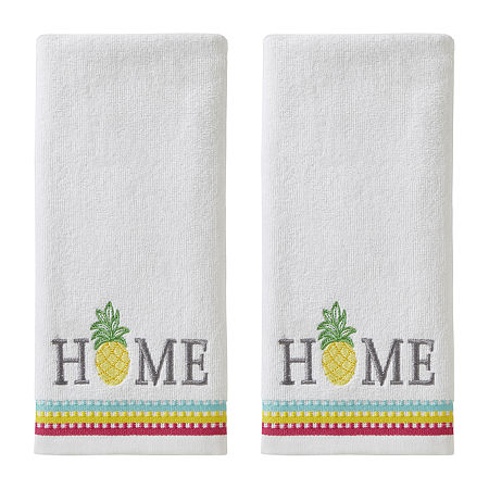 Saturday Knight Pineapple Home 2-pc. Hand Towel, One Size, White