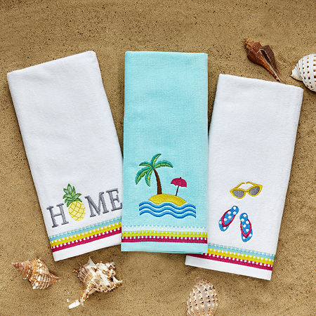 Saturday Knight Pineapple Home 2-pc. Hand Towel, One Size, White