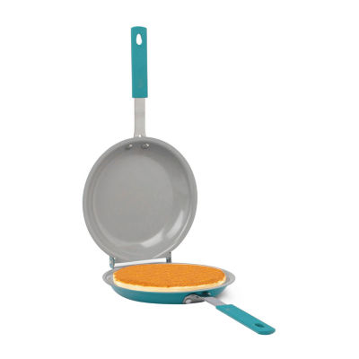 Gotham Steel Aqua Blue Nonstick Double Pan with Rubber Grip Handles