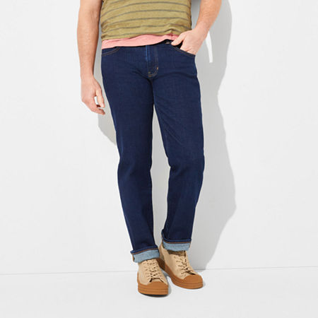mutual weave Mens Straight Leg Relaxed Fit Jean, 38 30, Blue