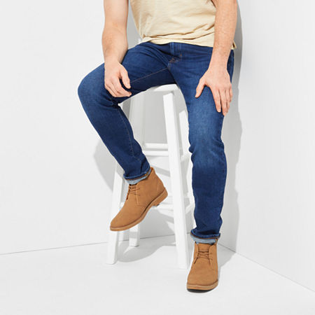 mutual weave Mens Stretch Fabric Slim Fit Jean, 32 34, Blue