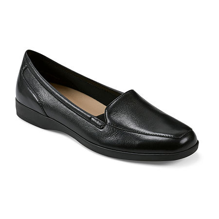 Easy Spirit Womens Devitt Round Loafers, 9 Wide, Black