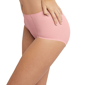 Bali Women`s Set of 6 Full-Cut-Fit Stretch Cotton Brief 7, Silken Pink at   Women's Clothing store