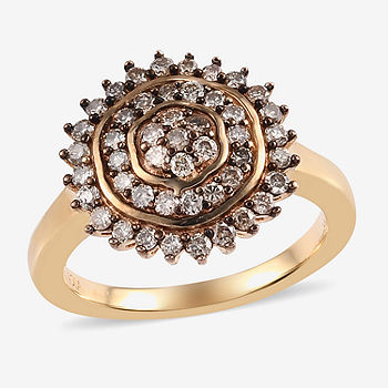 Diamond Blossom Womens 4 CT. T.W. Mined White Diamond 14K Gold Cluster  Cocktail Ring - JCPenney