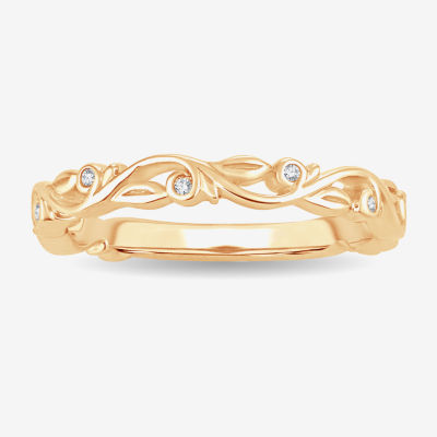 Diamond-Accent Wedding Band 10K or 14K Gold