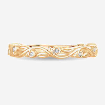 Diamond-Accent Wedding Band 10K or 14K Gold