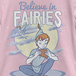 Little & Big Girls Crew Neck Peter Pan Short Sleeve Graphic T-Shirt