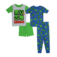 Little & Big Boys 4-pc. Minecraft Pajama Set, 10, Blue
