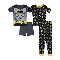 Little & Big Boys 4-pc. Batman Pajama Set, 8, Black
