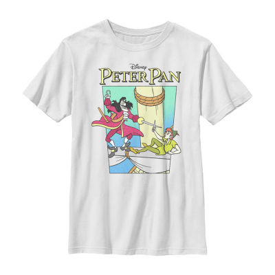 Little & Big Boys Captain Hook Crew Neck Short Sleeve Peter Pan Graphic T-Shirt