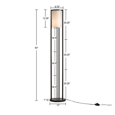 Martha Stewart Charlton Metal With Glass Shade Floor Lamp