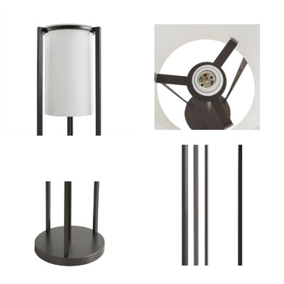 Martha Stewart Charlton Metal With Glass Shade Floor Lamp