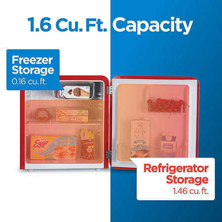 Commercial Cool 1.6 Cu. Ft. Retro Refrigerator, One Size, Red