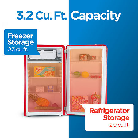 Commercial Cool 3.2 Cu. Ft. Retro Refrigerator, One Size, Red