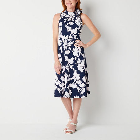  Liz Claiborne Sleeveless Floral A-Line Dress