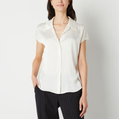 white collared shirt womens short sleeve