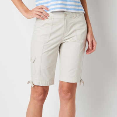 St. John's Bay Womens Mid Rise Stretch Fabric Bermuda Short