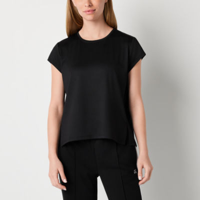 Sports Illustrated Womens Crew Neck Short Sleeve TShirt, Color Black