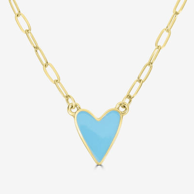 Bijoux Bar Delicates Gold Tone 18 Inch Cable Heart Pendant Necklace