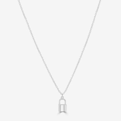 Bijoux Bar Delicates Silver Tone 18 Inch Cable Rectangular Pendant Necklace