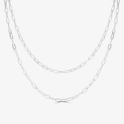Bijoux Bar Delicates Silver Tone 18 Inch Paperclip Chain Necklace