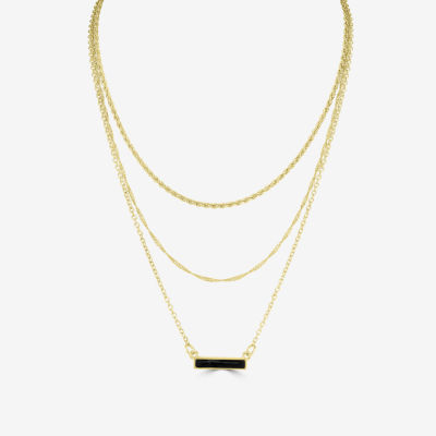 Bijoux Bar Delicates Gold Tone 20 Inch Cable Rectangular Strand Necklace