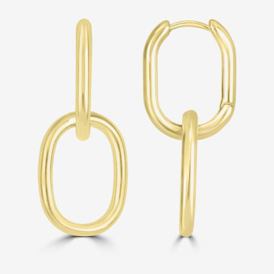 Bijoux Bar Delicates Gold Tone Oval Drop Earrings