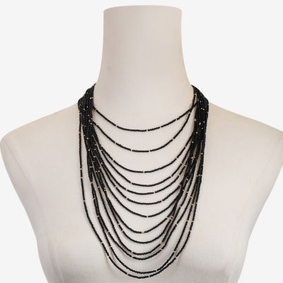 Mixit Gold Tone Glass 17 Inch Strand Necklace