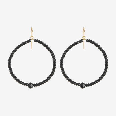 Mixit Gold Tone Glass Round Drop Earrings