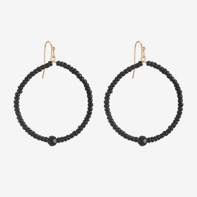 Mixit Gold Tone Glass Round Drop Earrings