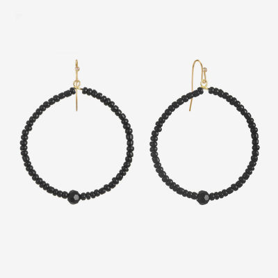 Mixit Gold Tone Glass Round Drop Earrings