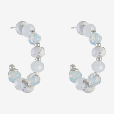 Liz Claiborne Beaded Hoop Earrings