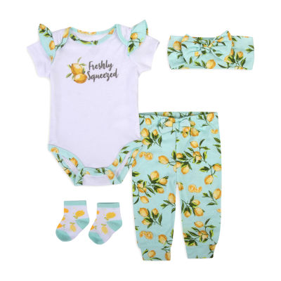 Baby Essentials Girls 4-pc. Clothing Set