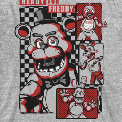 Big Boys Crew Neck Short Sleeve Five Nights at Freddys Graphic T-Shirt