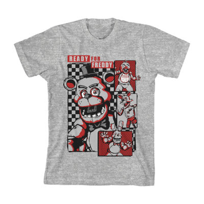 Big Boys Crew Neck Short Sleeve Five Nights at Freddys Graphic T-Shirt