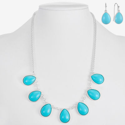 Liz Claiborne Collar Necklace And Drop Earring Gold Tone 2-pc. Jewelry Set