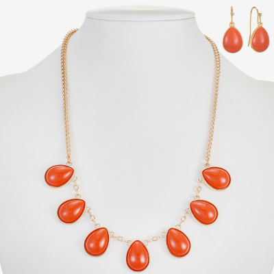 Liz Claiborne Collar Necklace And Drop Earring Womens 2-pc. Jewelry Set