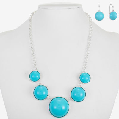 Liz Claiborne Collar Necklace And Drop Earring Womens 2-pc. Jewelry Set