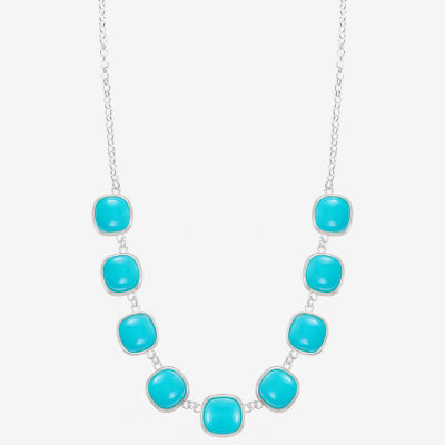 Monet Jewelry Womens Green 17 Inch Collar Necklace