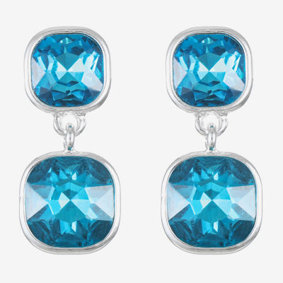 Monet Jewelry Double Glass Drop Earrings