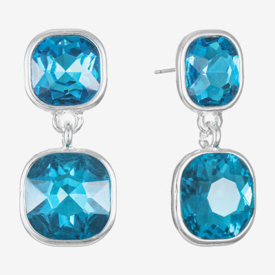 Monet Jewelry Double Glass Drop Earrings