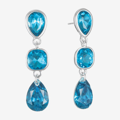 Monet Jewelry Linear Glass Drop Earrings