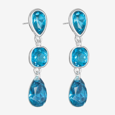 Monet Jewelry Linear Glass Drop Earrings