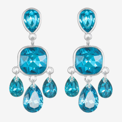 Monet Jewelry Glass Chandelier Earrings