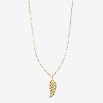 Monet Jewelry Gold Tone Feather 30 Inch Cable Pendant Necklace